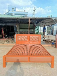 GIƯỜNG SẮT KIỂU GỖ CAO CẤP 